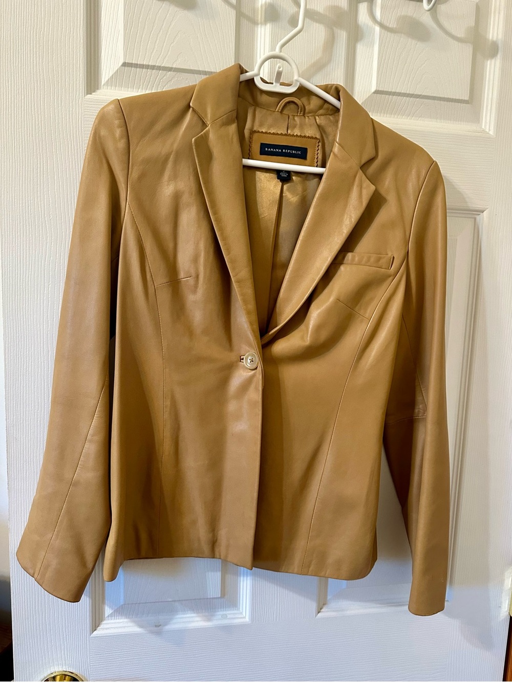 Banana Republic Camel Leather Blazer